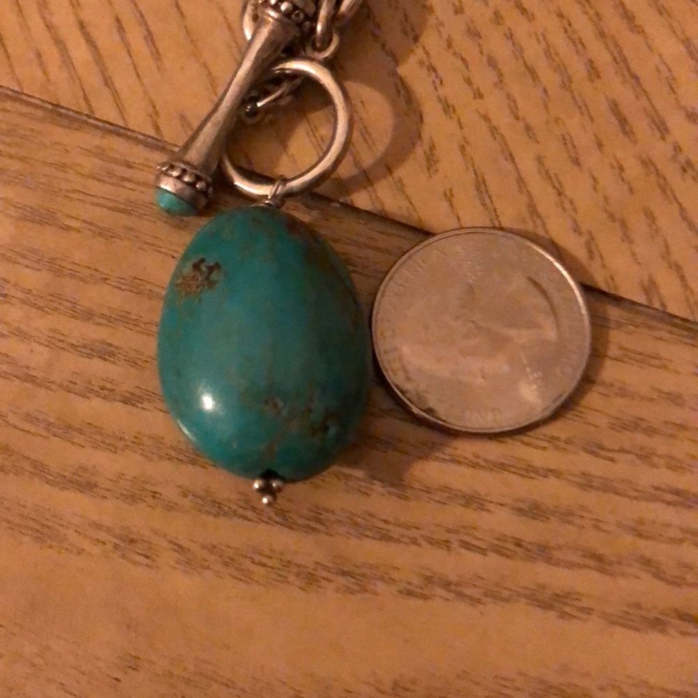 Huge turquoise on a chain necklace. This size stone is hard to find 😳😳😳💁